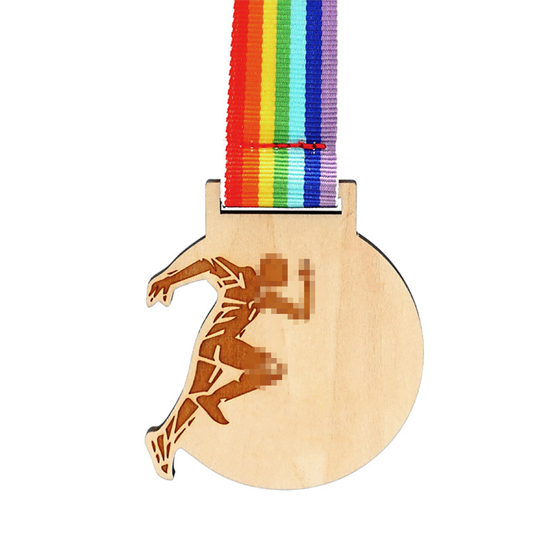 Cheap Wholesale Personalized Blank Wood Medal And Ribbon Custom Miniature Medal For Souvenir Events