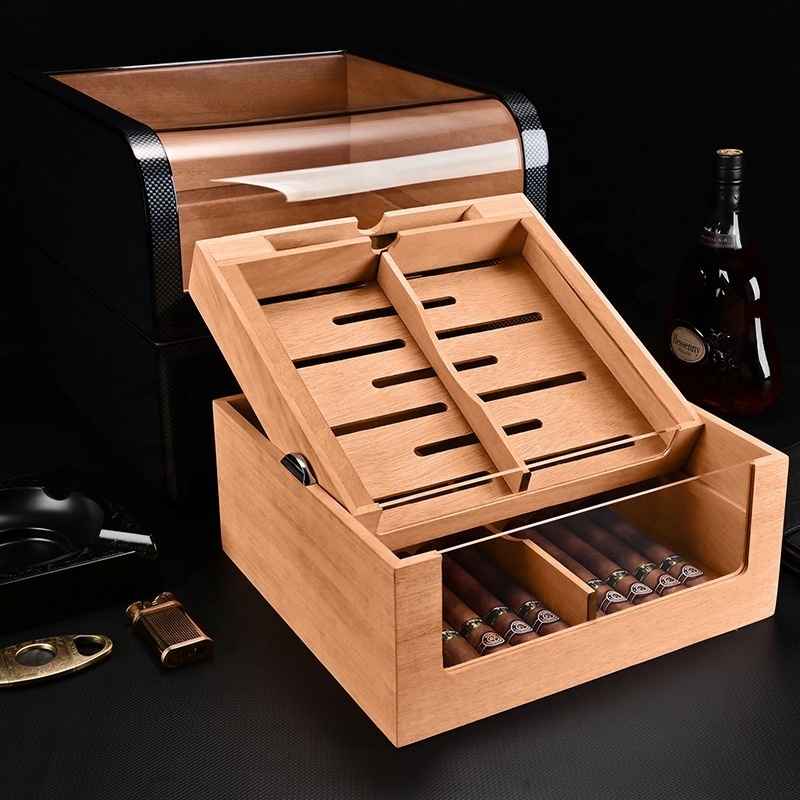 Luxury Design High Quality Cedar Cigar Wooden Humidor Box Wholesale