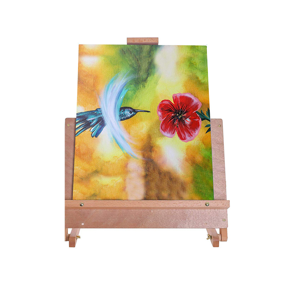 Beech wood Desktop Painting Drawing Table Solid Wooden Adjustable Tabletop Artist Studio Easel Sketching Board Display Easel