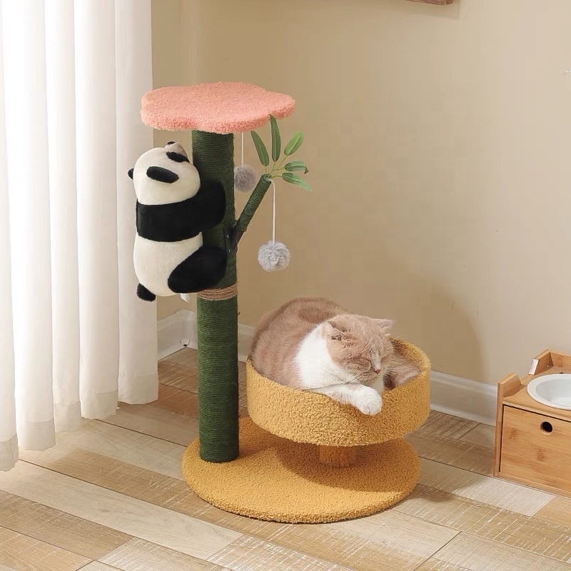 Popular Nice Cute Pet Products Customized Sisal Material Cat Tree Tower Scratching Post for Cats