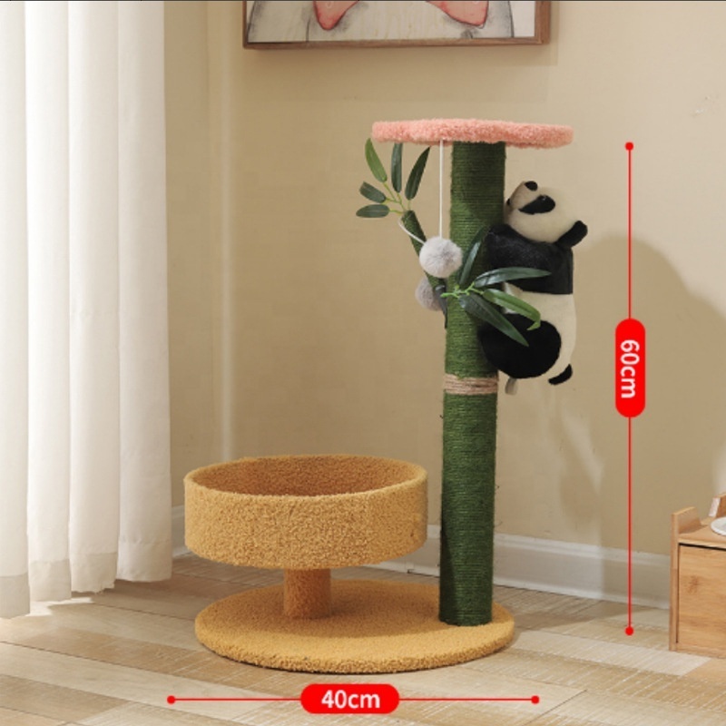 Popular Nice Cute Pet Products Customized Sisal Material Cat Tree Tower Scratching Post for Cats