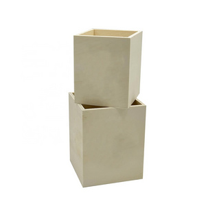 MDF Rectangular Narrow Trash Can Wastebasket, Small Garbage Container Bin for Bathroom, Kitchen, Home Office, Craft Room