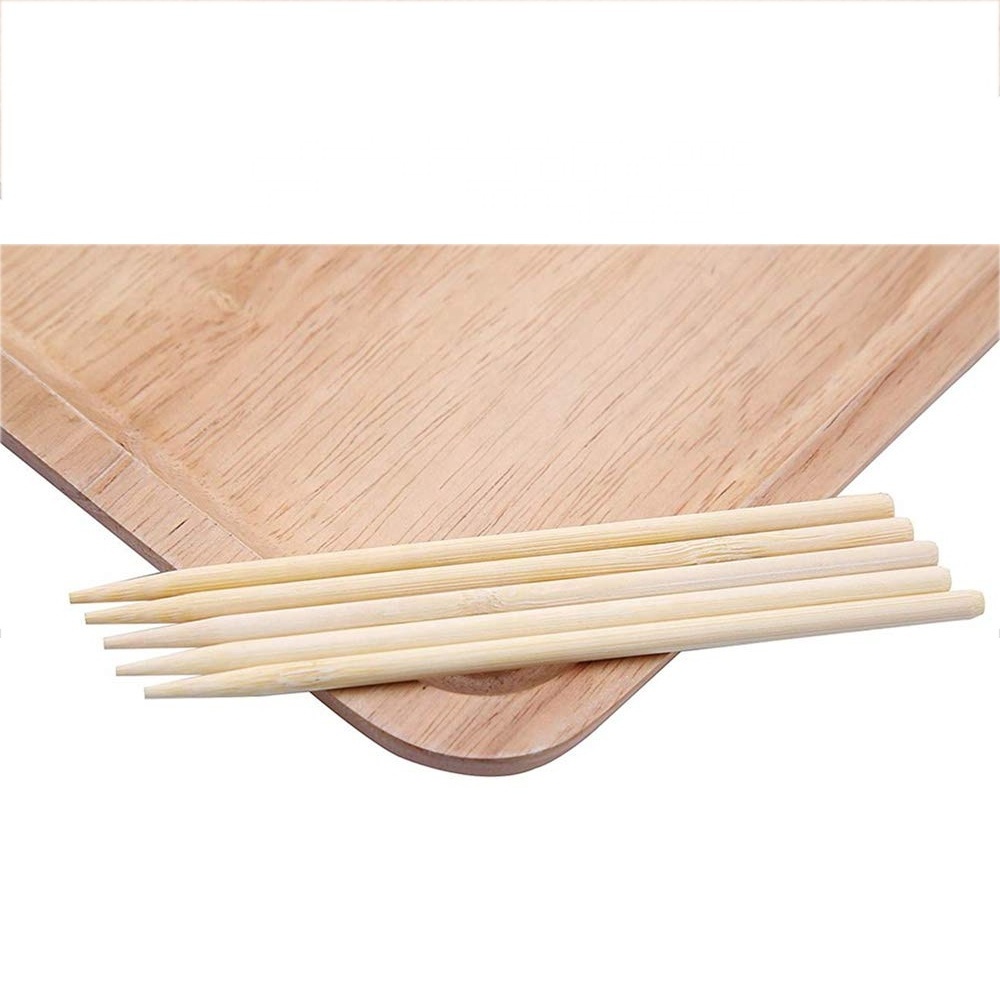 14CM Study Bamboo Skewers 5mm Thick Natural Semi Point Bamboo Sticks Corn Cob Cookie Lollipop BBQ Caramel Candy Apple Sticks