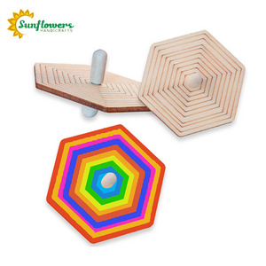 7*4cm DIY Painting Wooden Spinning Tops Toys for DIY crafts supplies