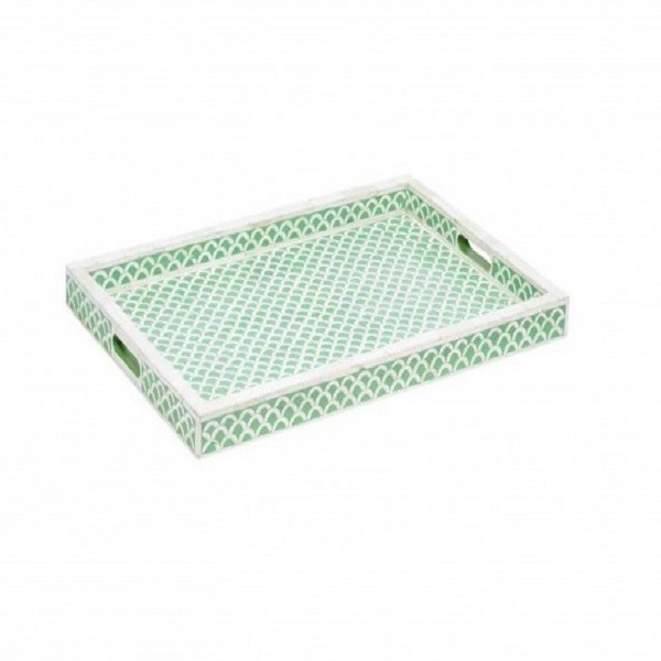 Standard  Bone Inlay Handmade Square Tray Bone Mop inlay Resin Serving Tray For Kitchen Home Hotel  With Best Quality From India