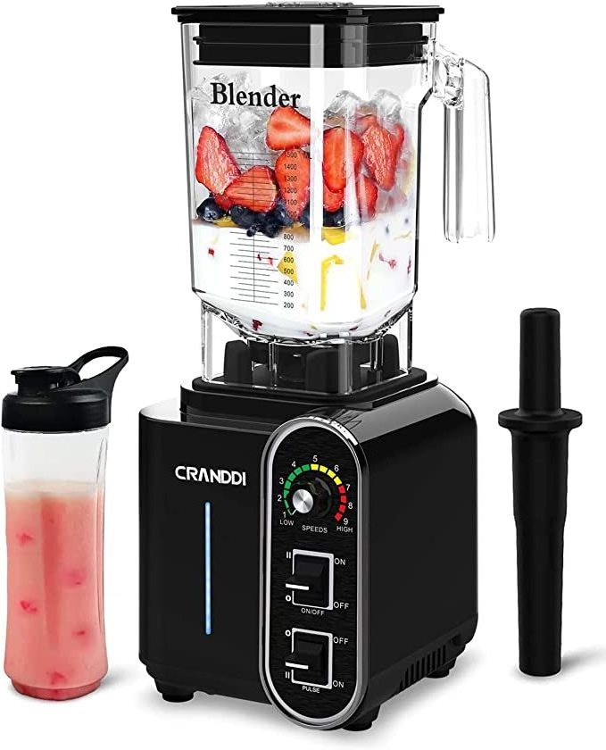 CRANDDI Commercial Smoothie Blender for Kitchen Blenders and Juicers K98C