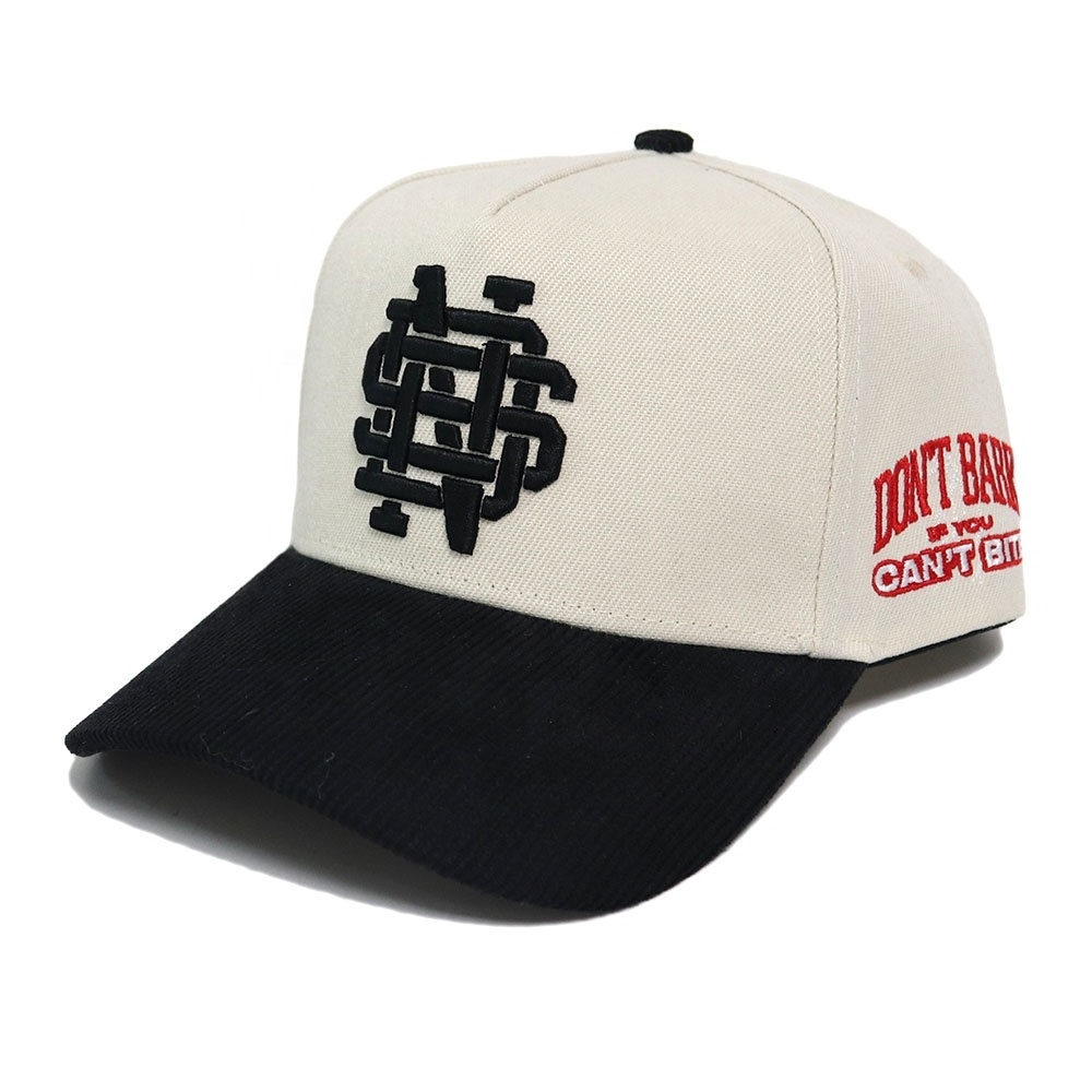 Oem Cheap Custom 5 Panel Men customize Polyester Acrylic Style A Frame caps ,Snap back hats curved Brim Baseball Cap