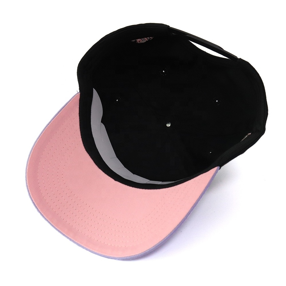 custom curve cotton twill material blend two tones hip hop cap hat