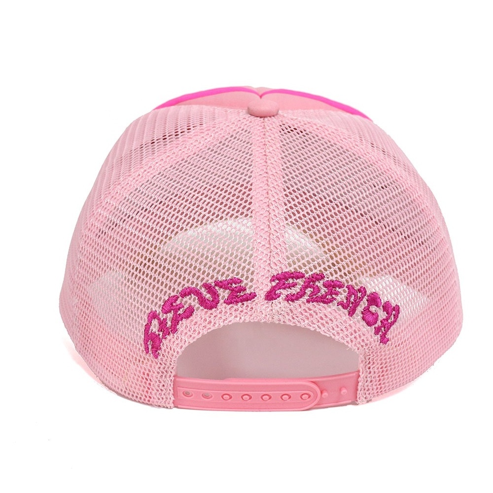 Summer Pink Color Ladies Baseball Caps Factory wholesale 5 panel high quality foam custom logo fashion trucker caps