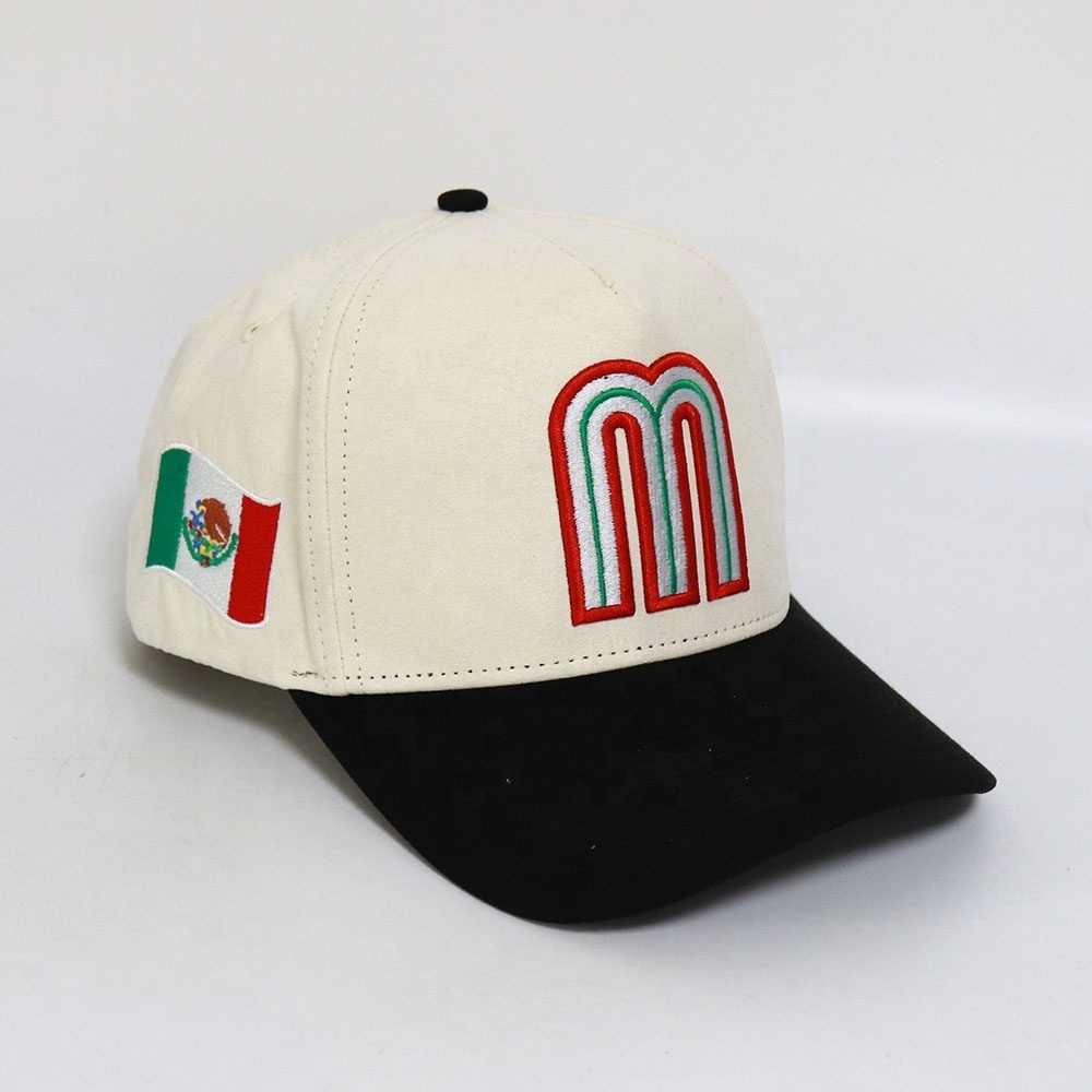 Wholesale M Letter Embroidery Patches Closed Baseball Cap for Man Custom Gorras Logo Adjust Snapback Hats Mexico Flag Sports Hat