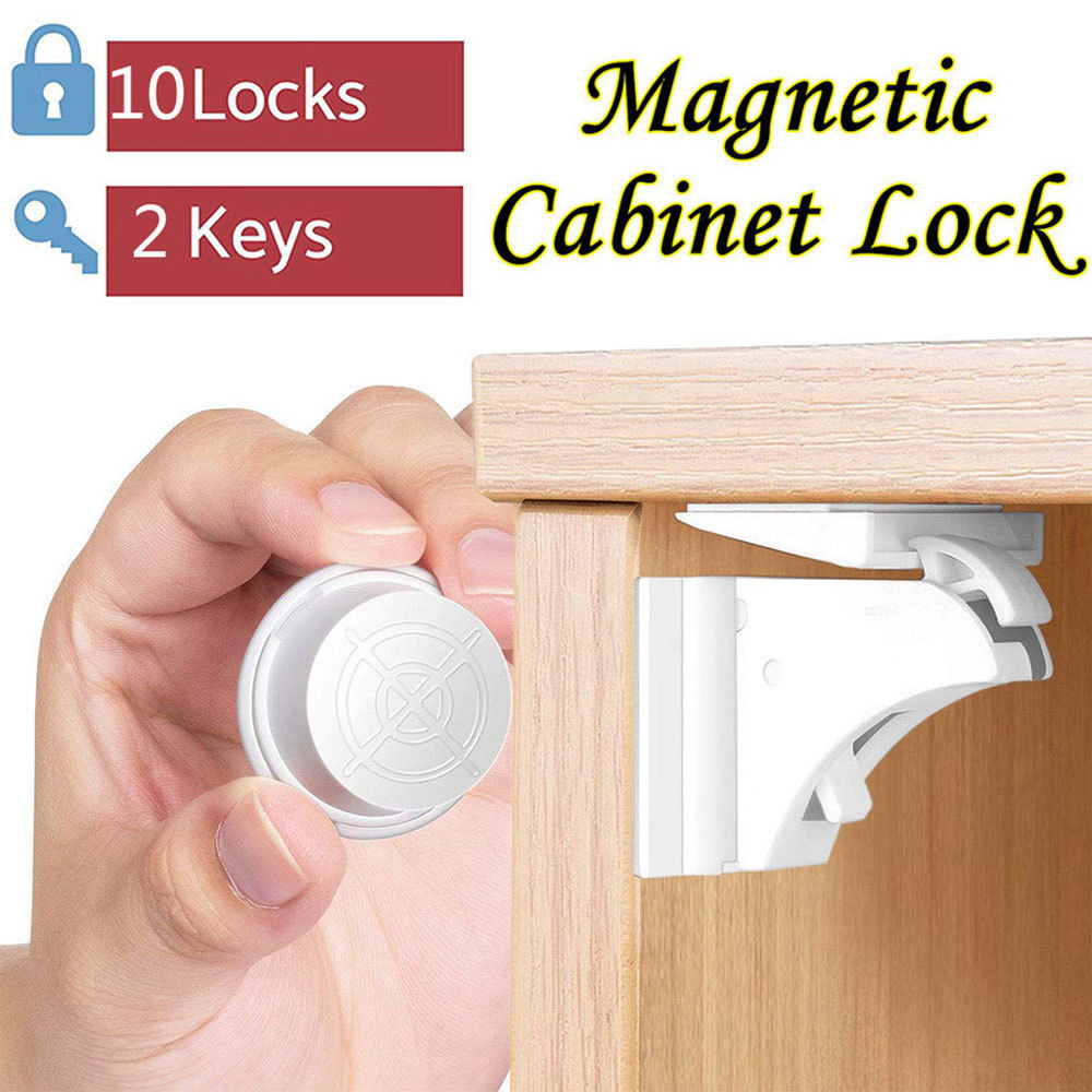 MU Baby Safety Lock Children Drawer Latch Door Magnetic Lock For Cabinet Child Baby Proof Magnetic Cabinet Safety Cupboard Locks