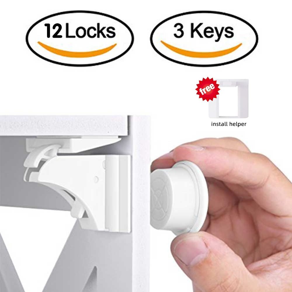 MU Baby Safety Lock Children Drawer Latch Door Magnetic Lock For Cabinet Child Baby Proof Magnetic Cabinet Safety Cupboard Locks