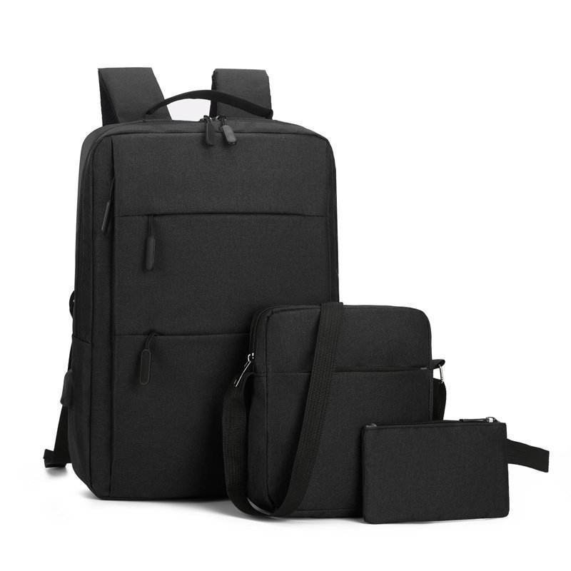 MU 3 In 1 Laptop Backpack Set Hot selling 3 compartment set student laptop backpack charger bag usb port for school backpack