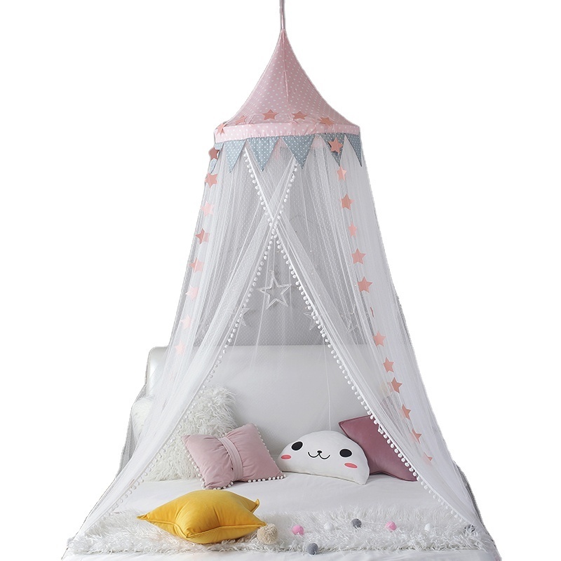 MU Girls Mosquito Net Door Curtain For Baby Kids Circular Bedroom Mosquito Nets Dome Canopy