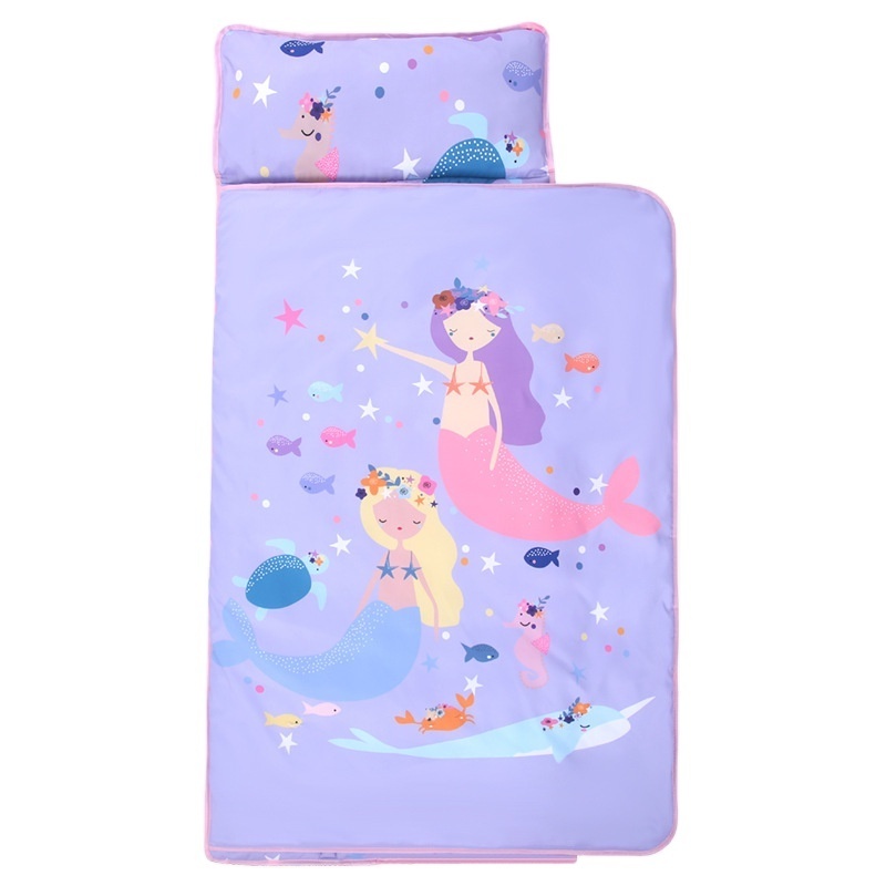 MU Wholesale Nap Time With Pillow And Fleece Blanket Nap Mat For Toddlers Thick