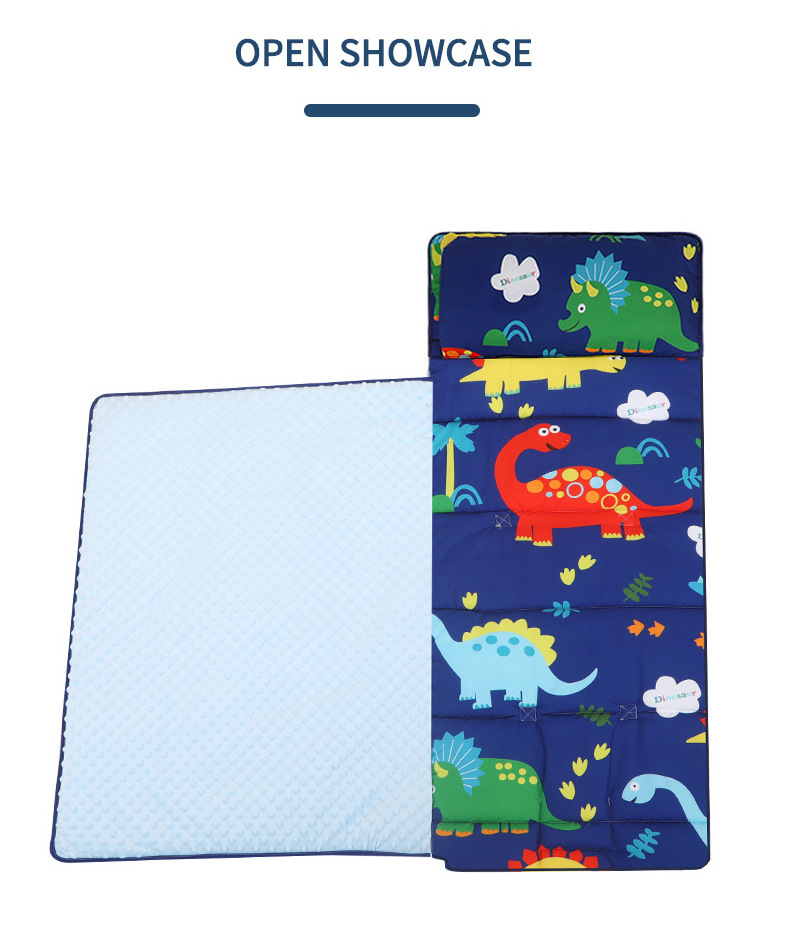 MU Wholesale Nap Time With Pillow And Fleece Blanket Nap Mat For Toddlers Thick