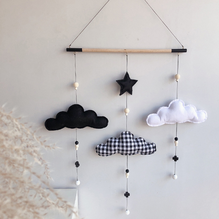 2024  Hot Felt Cloud Star Children Kids Home Decor Baby Nursery Room Accessories Kids Decoration Wall Hanging Decoration