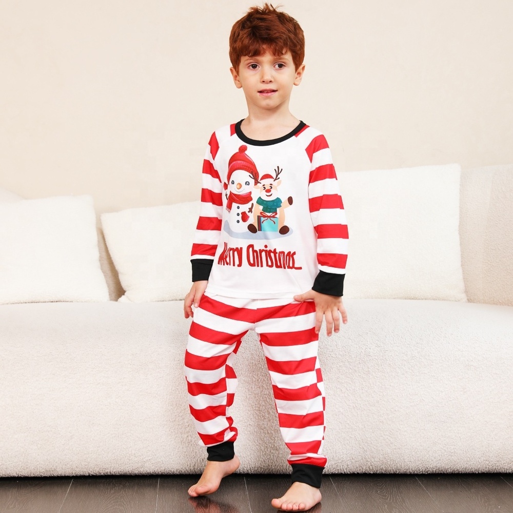 In-stocked Women men Kids Animal Striped printing Christmas Pajamas Cartoon Costume red Pijama