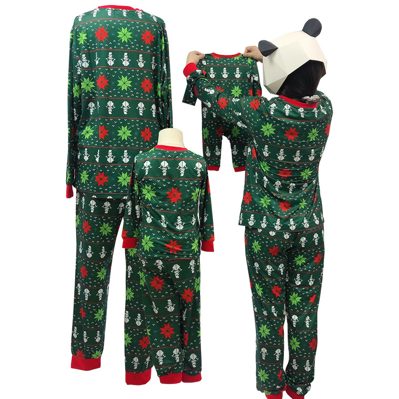 christmas parent-child suit cotton pajamas winter Pajamas Full Length Nightgowns