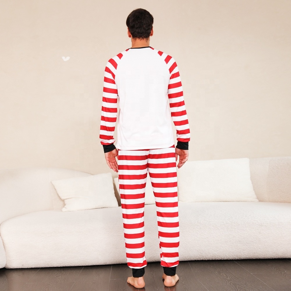 In-stocked Women men Kids Animal Striped printing Christmas Pajamas Cartoon Costume red Pijama