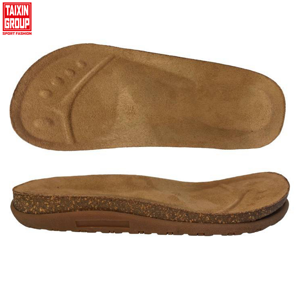 Wholesale cork sole shoes universal shoe making materials pvc shoe sole cork  cork sole disposable slippers