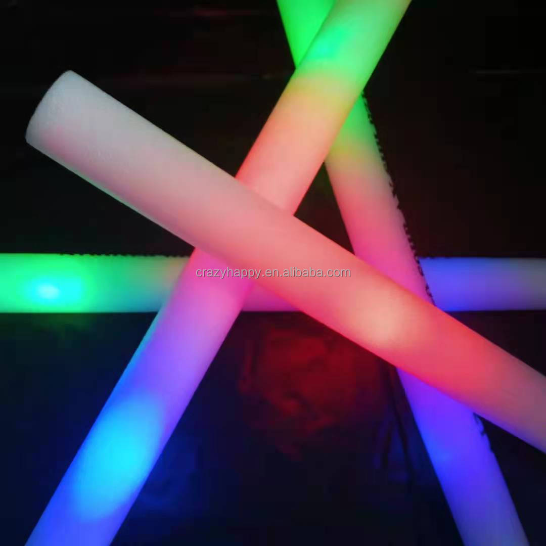 2022Popular Multicolor Custom Logo Light Up Cheer Led Foam Glow Flashing Stick For Parties