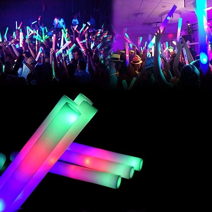 2022Popular Multicolor Custom Logo Light Up Cheer Led Foam Glow Flashing Stick For Parties