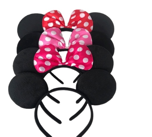 2024Happy Birthday Party Headwear Cartoon Mouse Ears,bow tiara mickey hair band