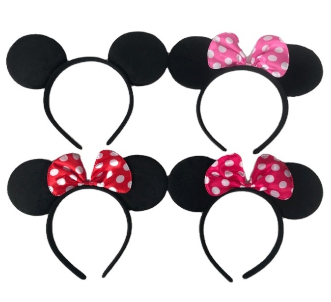 2024Happy Birthday Party Headwear Cartoon Mouse Ears,bow tiara mickey hair band