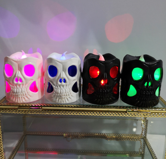 2022 New Hot Halloween Skull Shaped Flameless LED Tea Light Candle