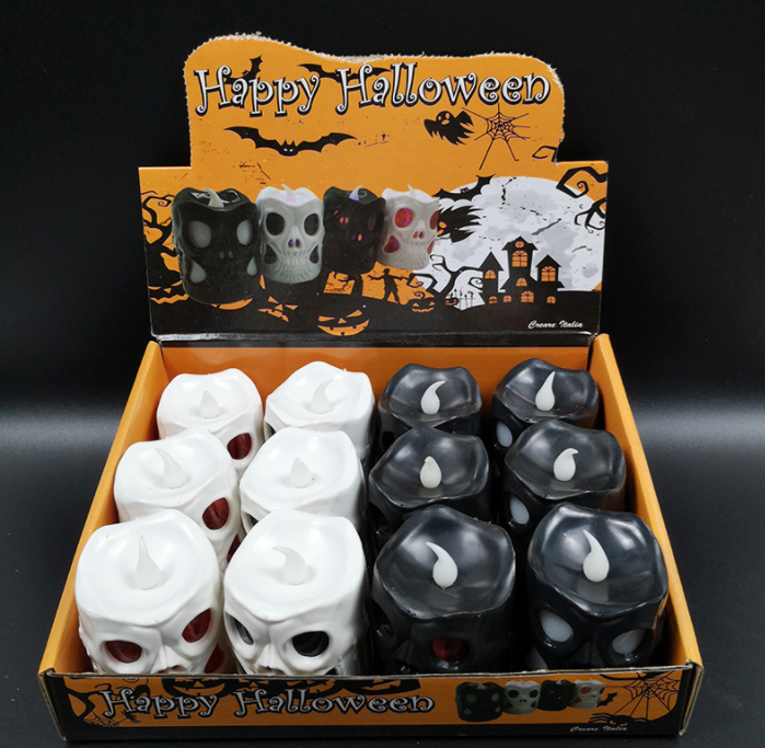 2022 New Hot Halloween Skull Shaped Flameless LED Tea Light Candle