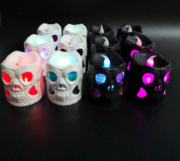 2022 New Hot Halloween Skull Shaped Flameless LED Tea Light Candle