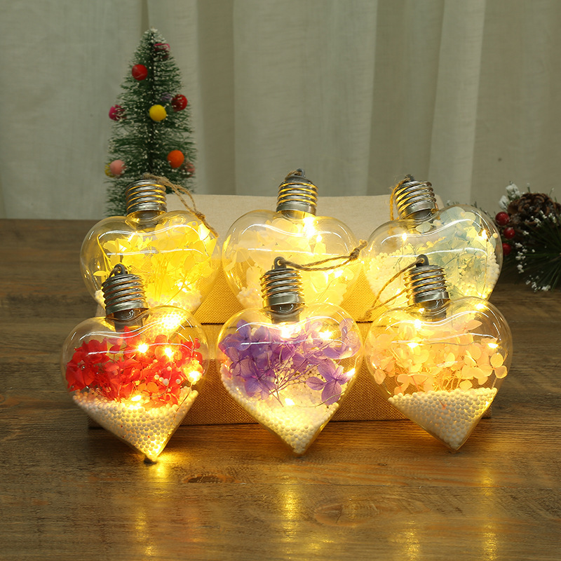 Transparent Plastic LED Lights Christmas Ball LED clear plastic Christmas bulb ball for House Xmas Wreath Garland Christmas Tree