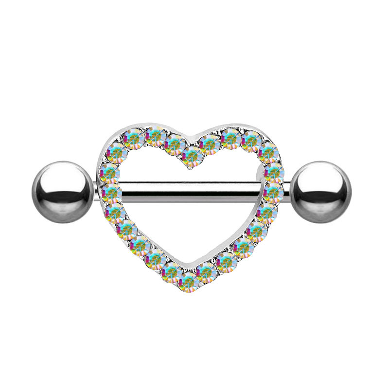 Fashion Barbell Nipple Rings Piercing Bar Rings Jewelry Creative Punk High Quality Heart Womans Rings