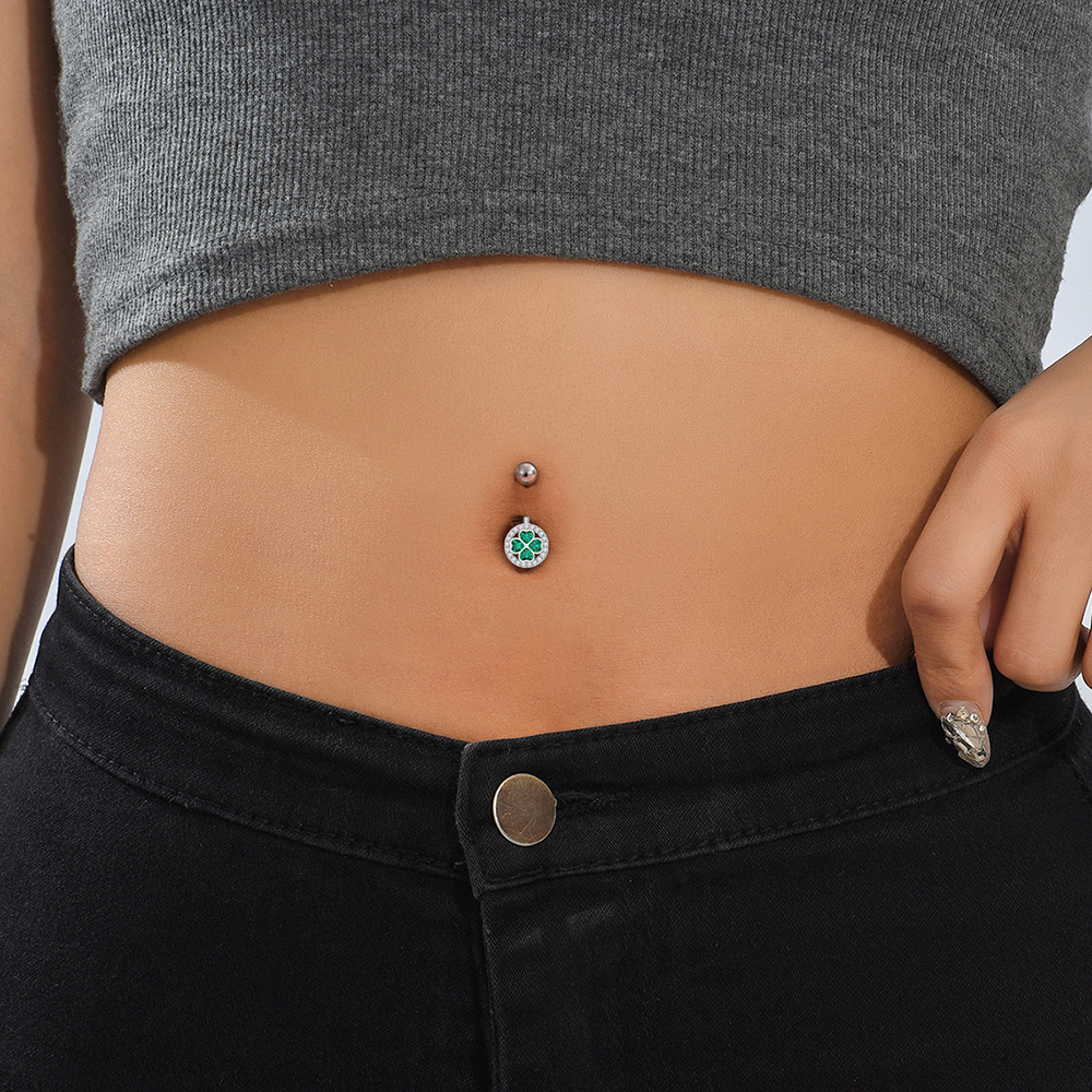 10Pcs/Set Big Zircon Navel Ring Dangle Kitten Ice Cream Belly Button Rings Surgical Steel Piercing Dolphin Trendy Body Jewelry