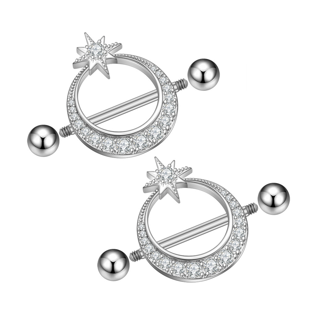 10Pair/Set New Design Moon Holds the Stars Cute Nipple Rings Women Rings High Quality Jewelry