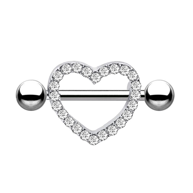 Fashion Barbell Nipple Rings Piercing Bar Rings Jewelry Creative Punk High Quality Heart Womans Rings