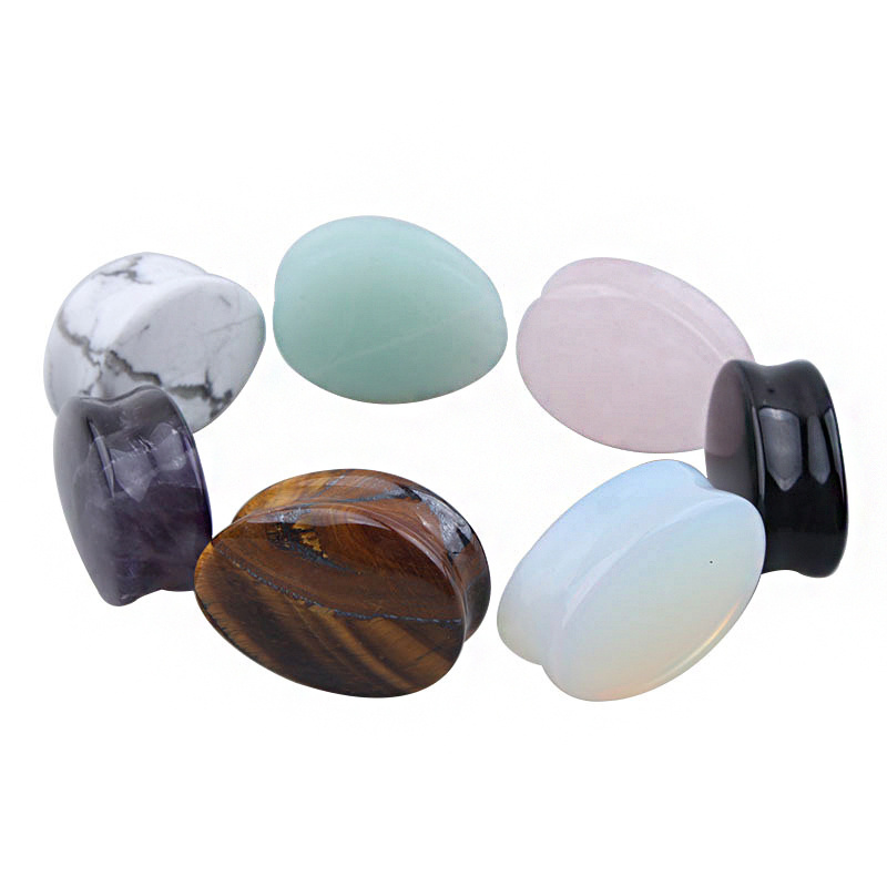 10Pair/Set Water Drop Natural Stone Teardrop Ear Plugs Tunnel Ear Expander Stretcher Gauges Shellhard Piercing Jewelry