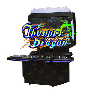 High Holding Online Amusement Tables 55 Inch 4 Player Vertical Fish Machine Cabinet Ocean King 2 Thunder Dragon