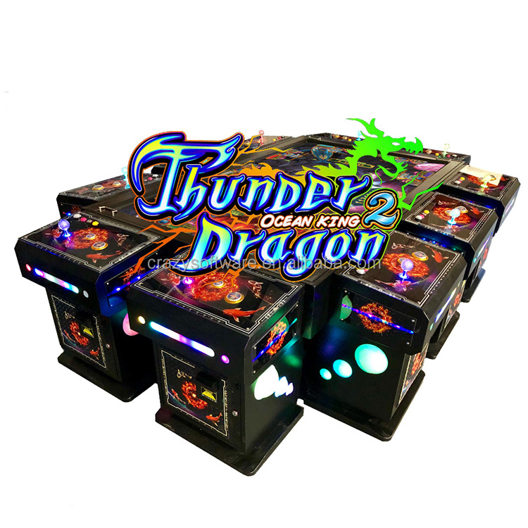 High Holding Online Amusement Tables 55 Inch 4 Player Vertical Fish Machine Cabinet Ocean King 2 Thunder Dragon