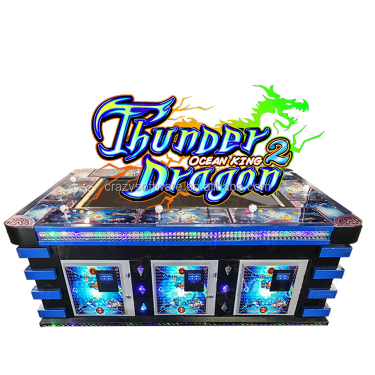 High Holding Online Amusement Tables 55 Inch 4 Player Vertical Fish Machine Cabinet Ocean King 2 Thunder Dragon