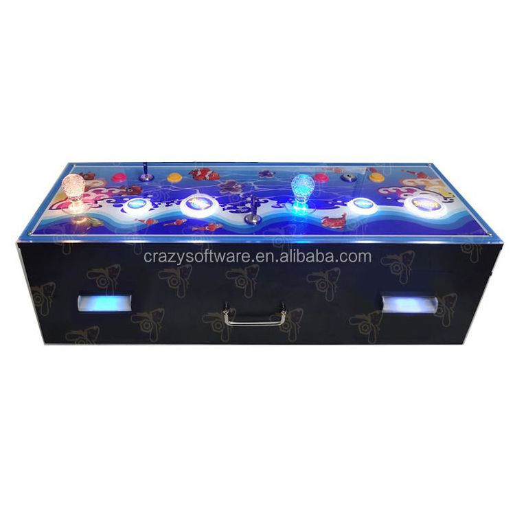 2024 Crazy Software Portable Wooden Cabinet 2 Players 32inch LCD Fish Board Game Machine Fortune Kings