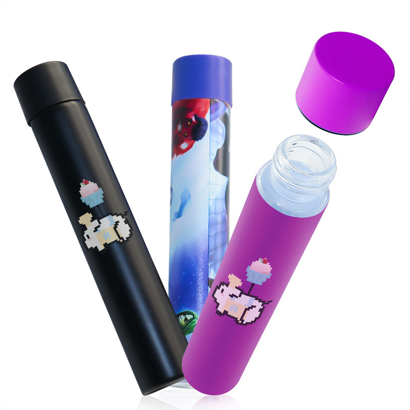 1G 1.5g classic glass pre tube with custom printed stickers CR packaging tube