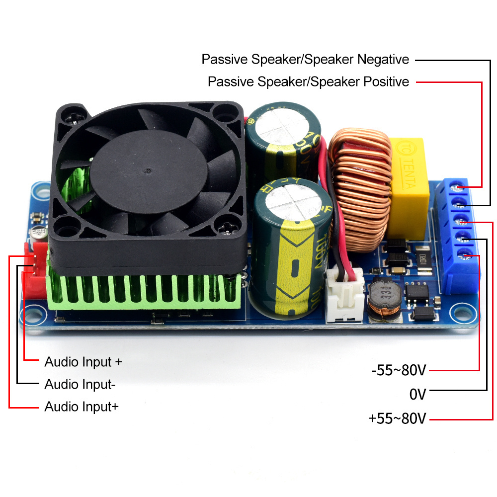 IRS2092S 500W Class D HIFI Power Amplifier Board Mono Channel Digital Amplifier for Home Audio Speaker 5V Voltage