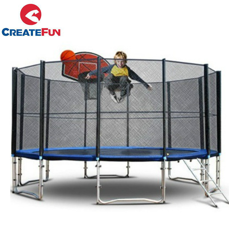 CreateFun TUV GS 6ft 8ft 10ft 12ft 13ft 14ft 15ft 16ft Jump Round Trampoline with safety net