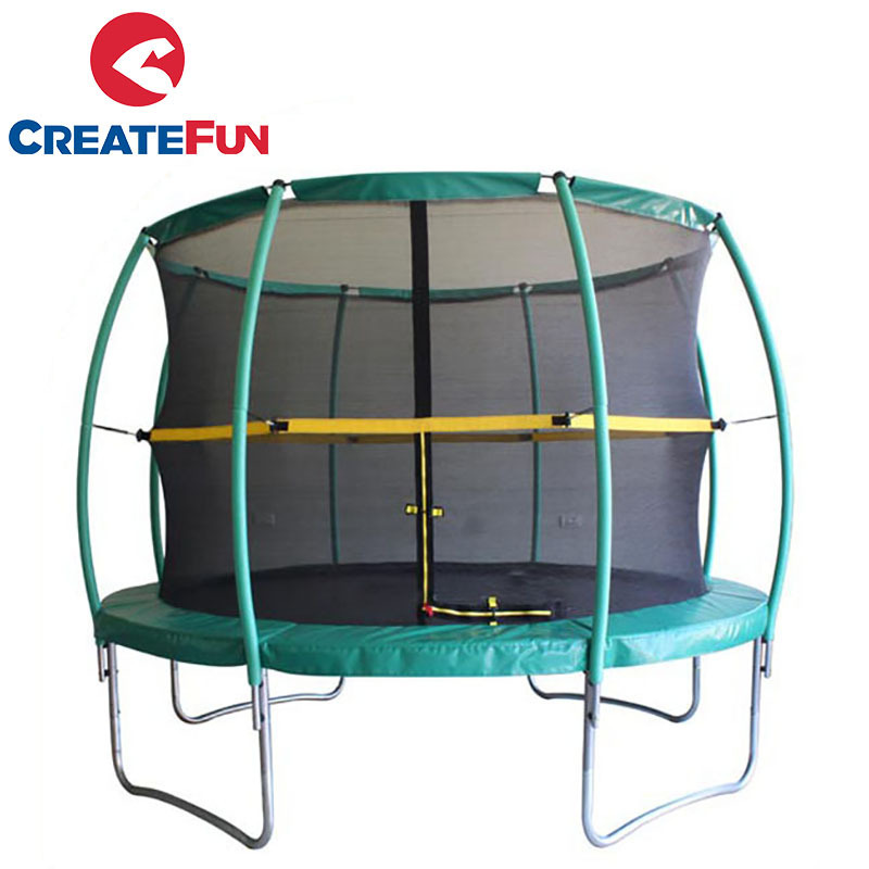 CreateFun Hot Size 12FT Large Round Cheap kids Trampoline With Safety Enclosure Net