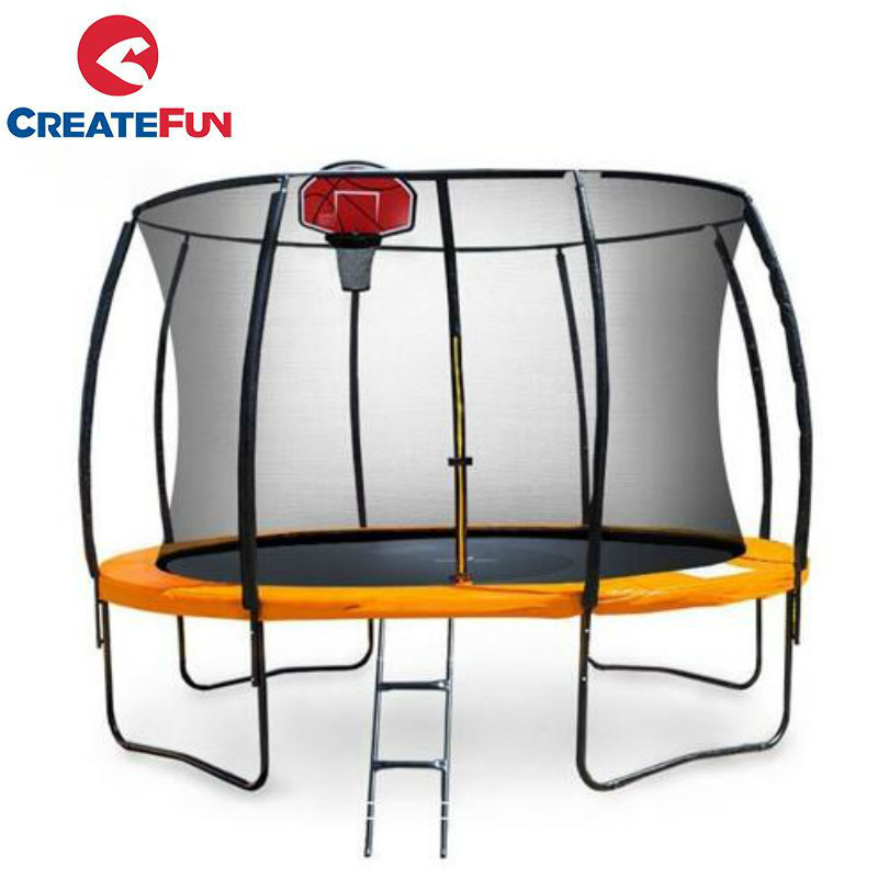 CreateFun Cheap TUV GS CE 6ft 8ft 10ft 12ft 13ft 14ft 15ft 16ft Big Garden Round Outdoor Trampoline with Enclosure Safety Net