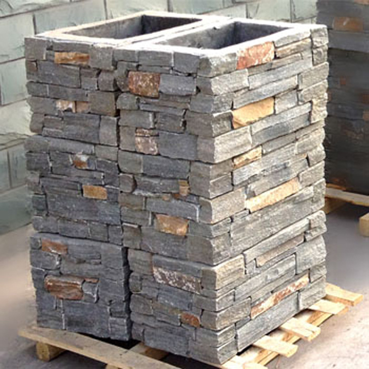 Slate Columns variety color HBNP series-3 natural slate columns stone for wall ...