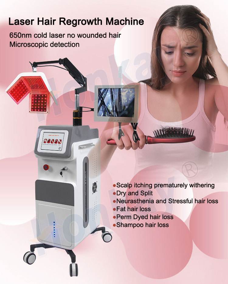 high frequency comb hair analysis oxygen sprayer Laser Hair Growth Machine for Laser reGrowth Hair Loss Treatment