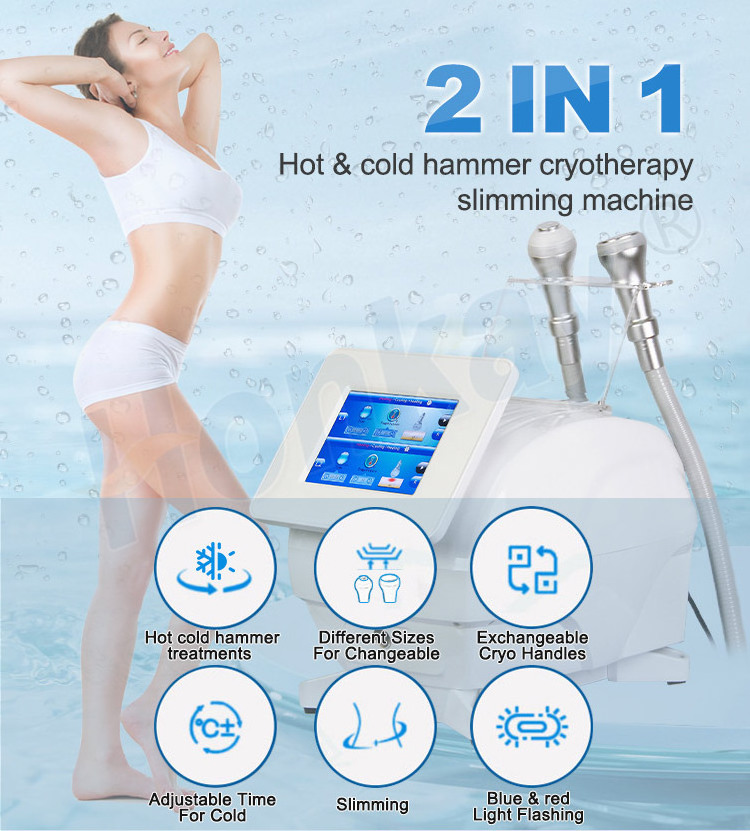 Cool Warm Shrinking Pores Massager Skin Firming Face Toning Device Facial Machine Hot And Cold Hammer